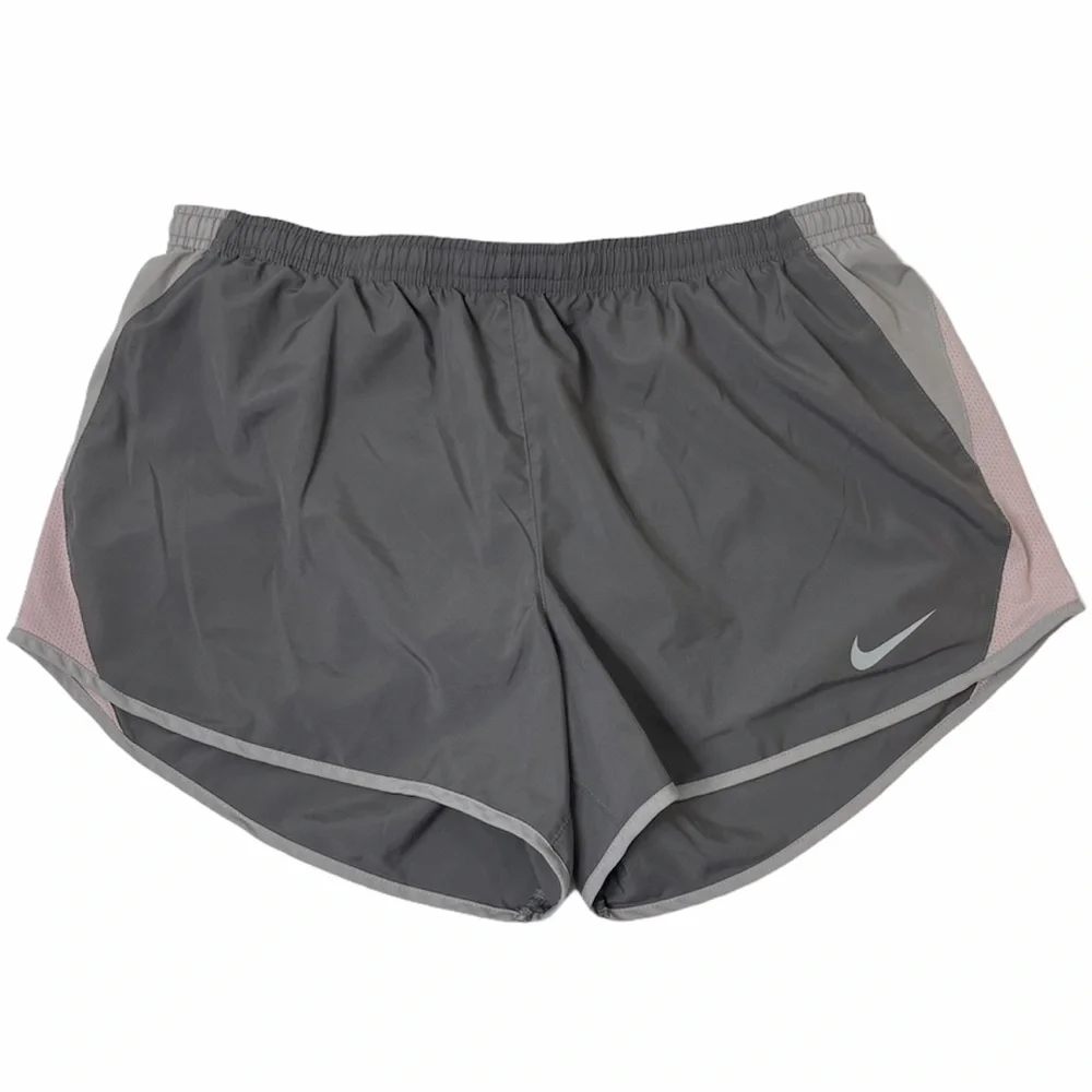 Nike Athletic Shorts Grey Pink White Mauve Sports Gym Running Shorts Size Large